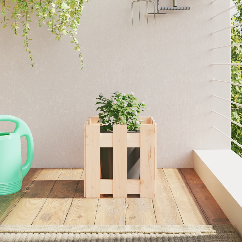 Plantekasse stakit design 30x30x30 cm massivt fyrretræ