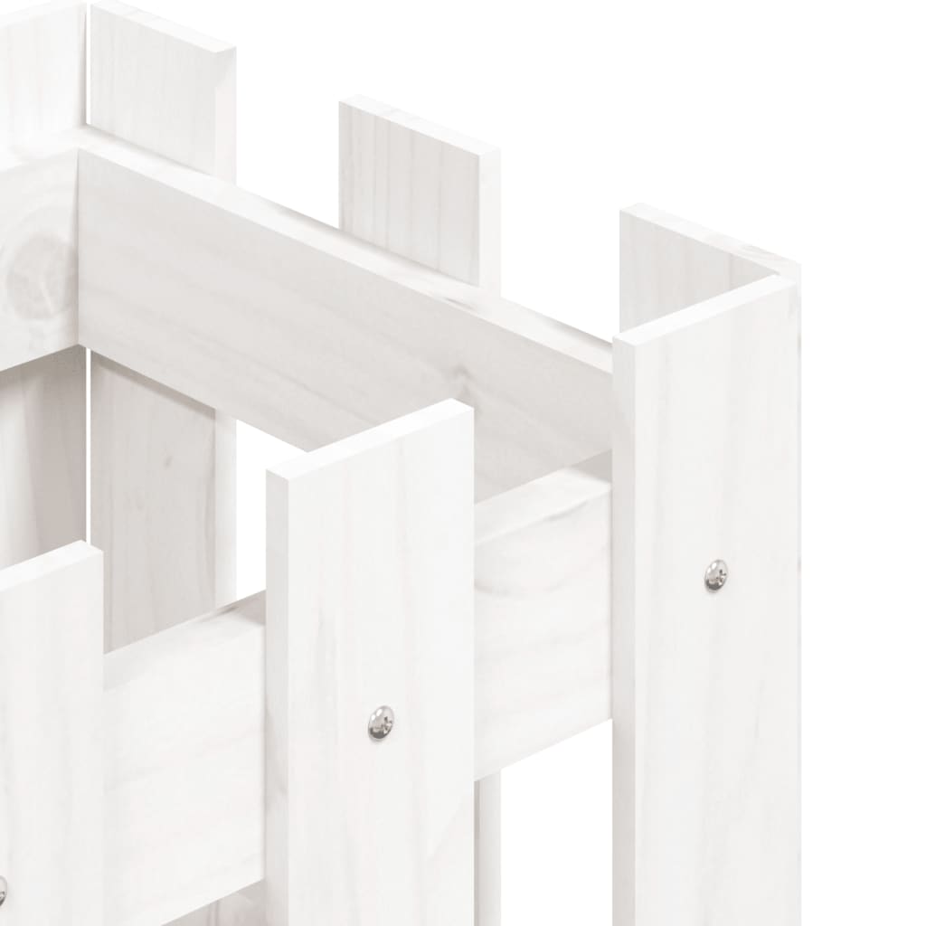 Plantekasse stakhegn Design Hvid 30x30x30 cm Fyrretræ