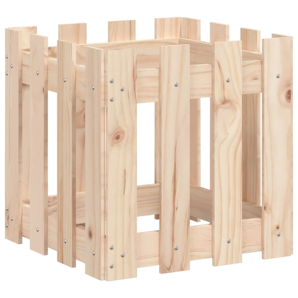 Plantekasse stakit design 40x40x40 cm massivt fyrretræ