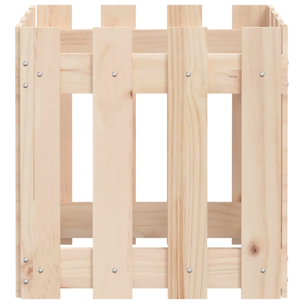 Plantekasse stakit design 40x40x40 cm massivt fyrretræ