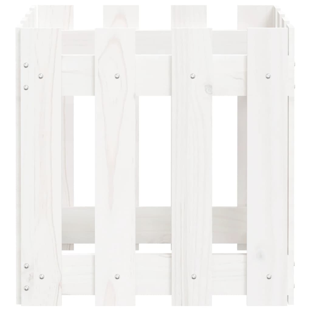 Plantekasse stakhegn Design Hvid 40x40x40cm Massiv fyrretræ