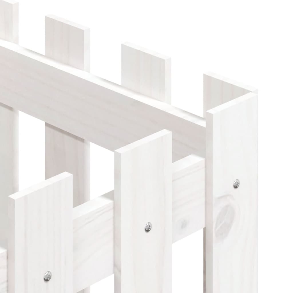 Plantekasse stakhegn Design Hvid 40x40x40cm Massiv fyrretræ