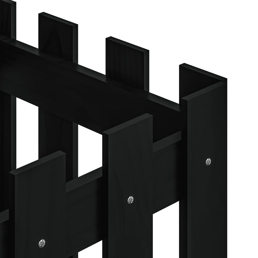 Plantekasse stakhegn Design Sort 40x40x40 cm Fyrretræ