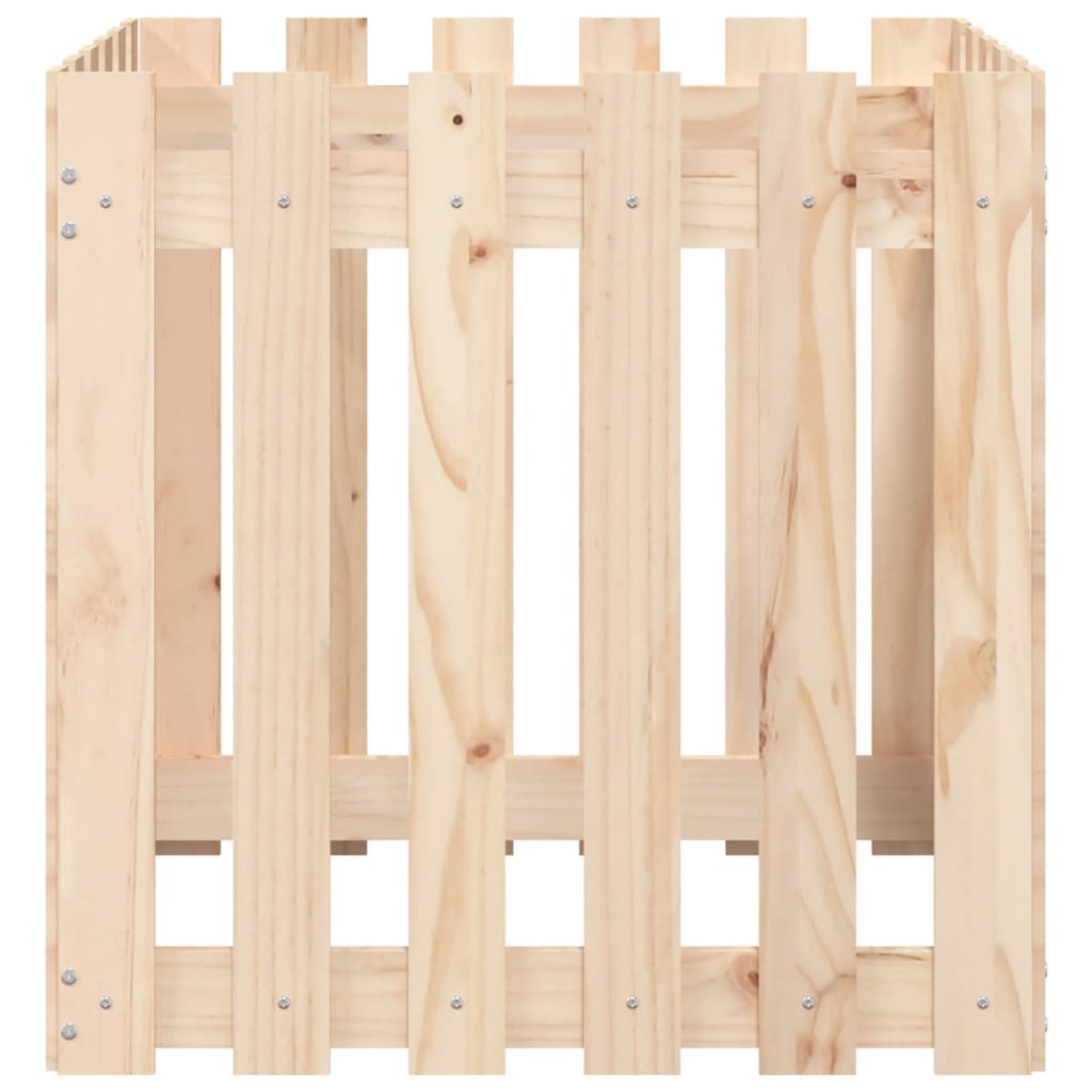 Plantekasse stakit design 60x60x60 cm massivt fyrretræ