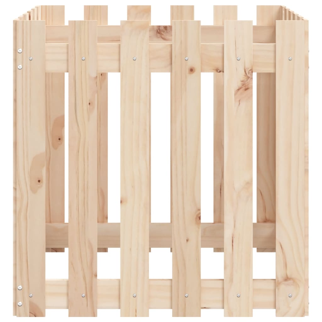 Plantekasse stakit design 60x60x60 cm massivt fyrretræ