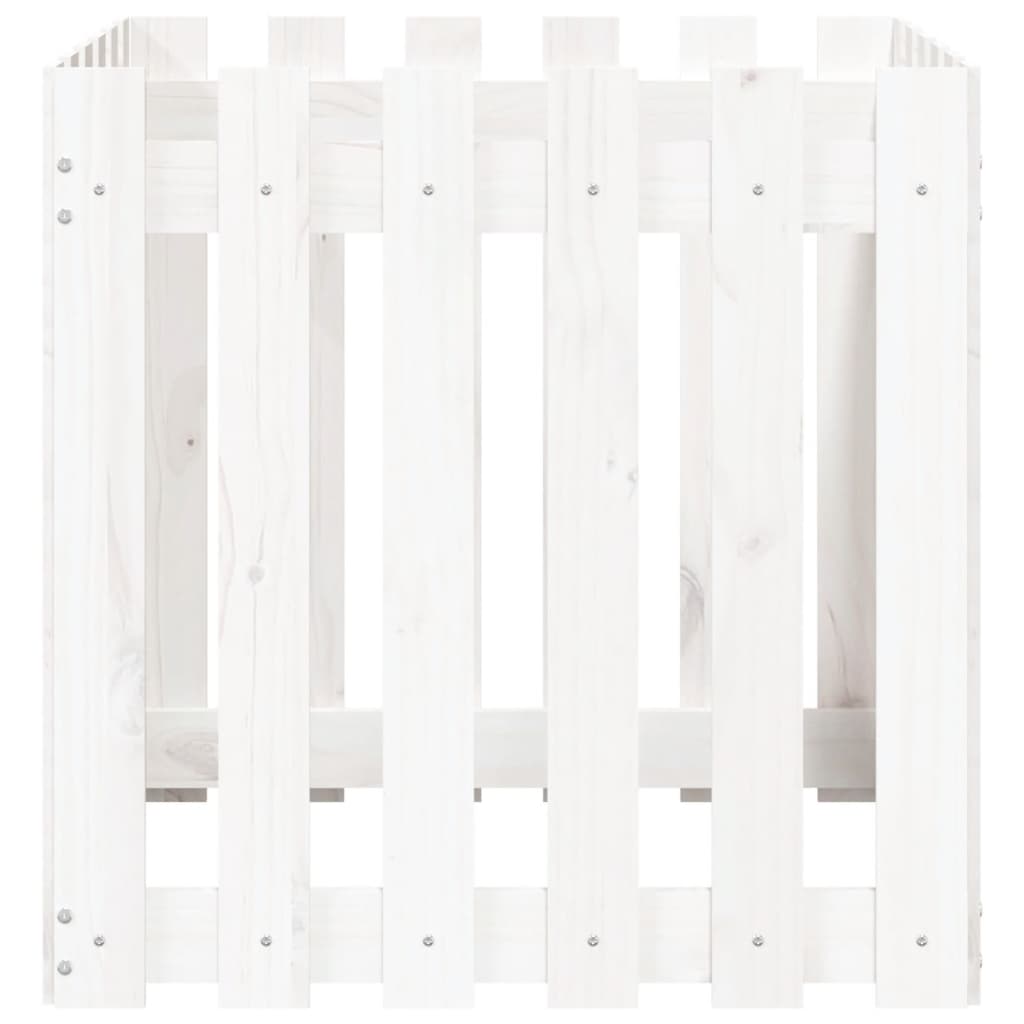 Plantekasse stakhegn Design Hvid 60x60x60cm Massiv fyrretræ