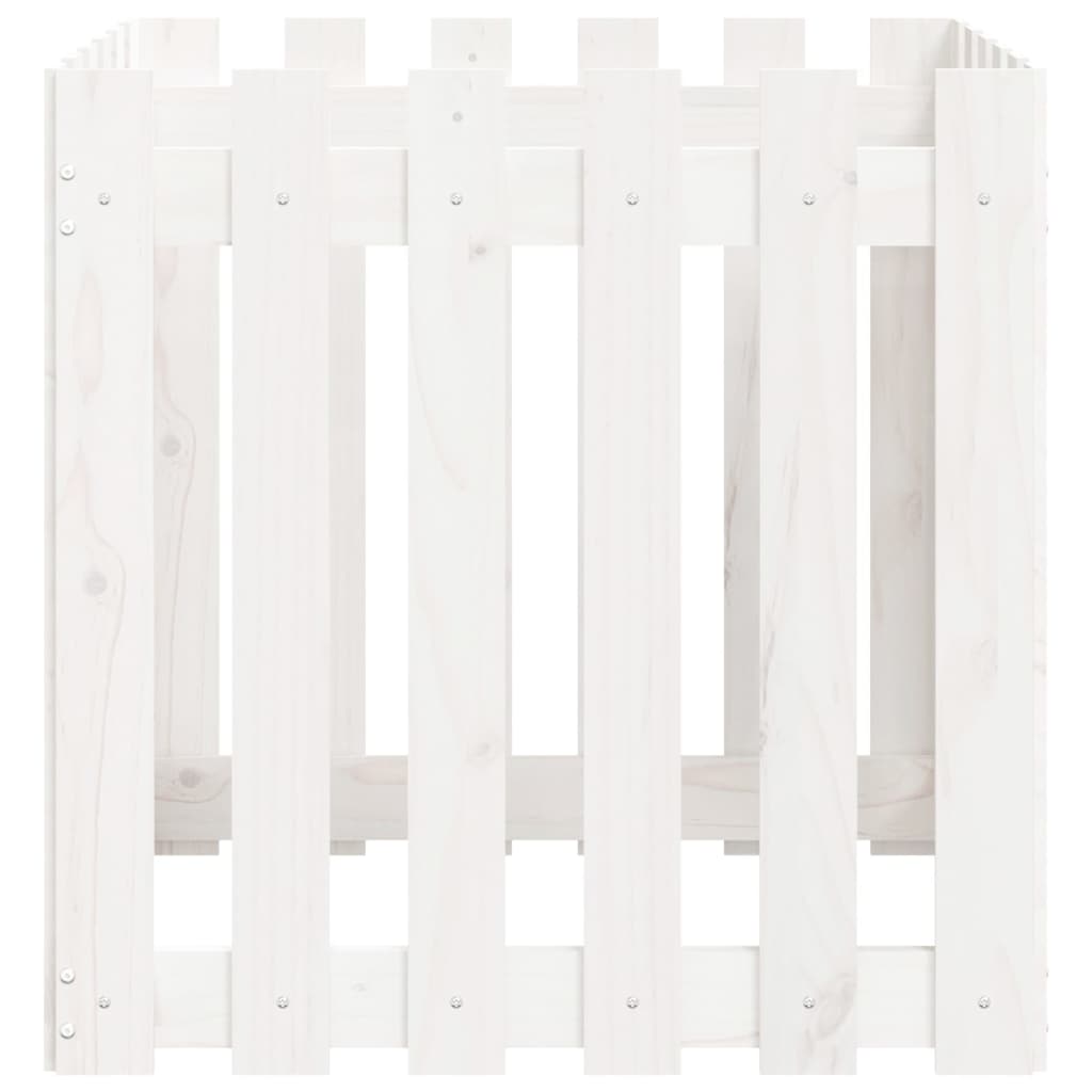 Plantekasse stakhegn Design Hvid 60x60x60cm Massiv fyrretræ