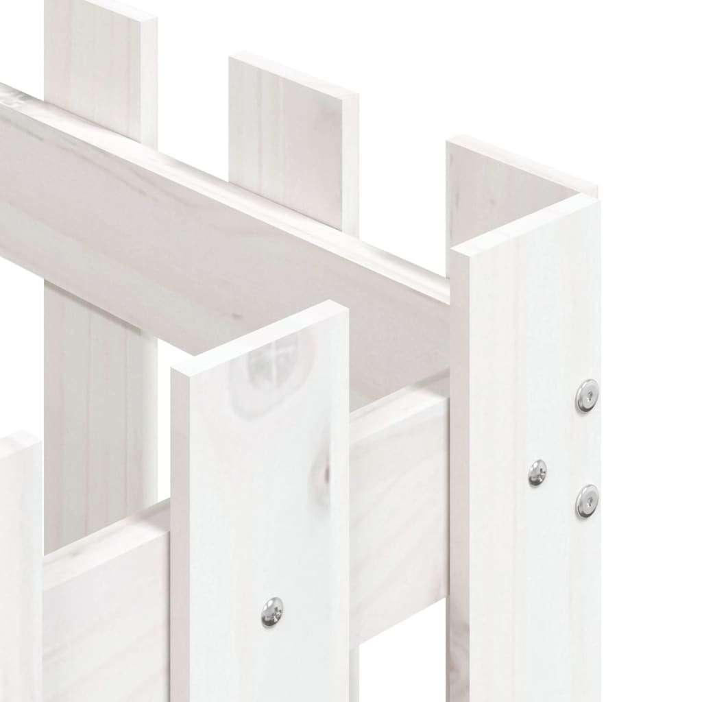 Plantekasse stakhegn Design Hvid 60x60x60cm Massiv fyrretræ