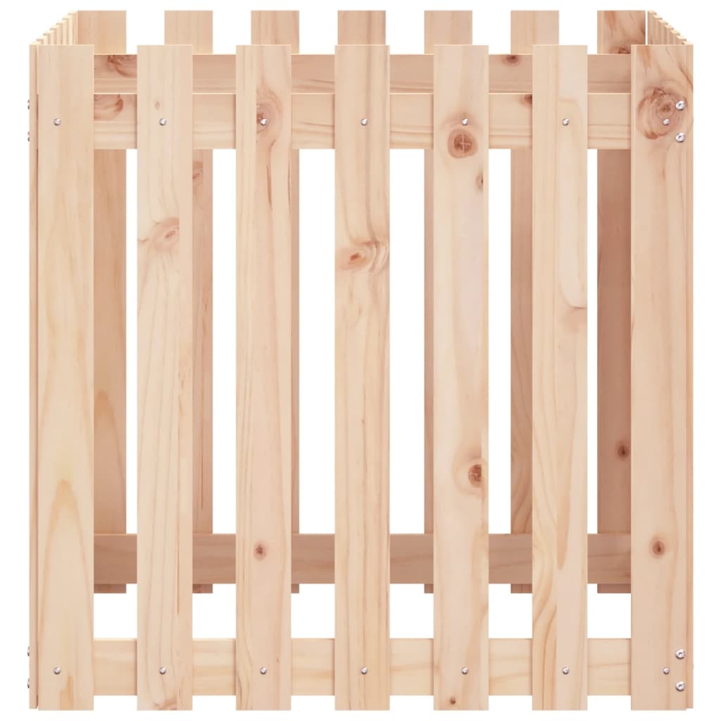 Plantekasse stakit design 70x70x70 cm massivt fyrretræ
