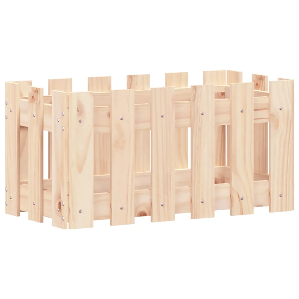 Plantekasse stakit design 60x30x30 cm massivt fyrretræ