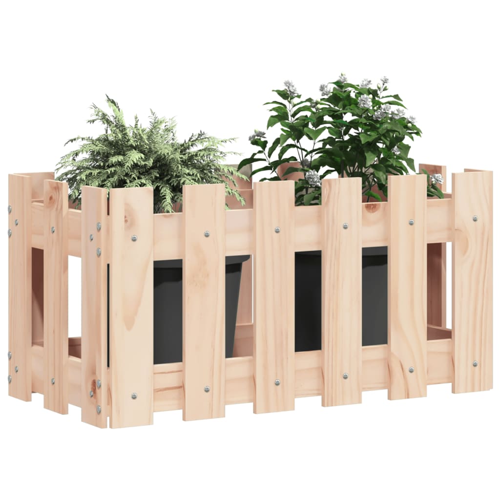 Plantekasse stakit design 60x30x30 cm massivt fyrretræ