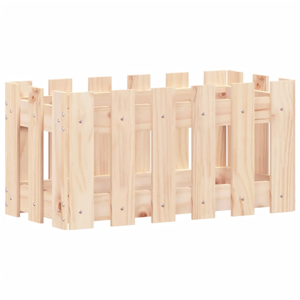 Plantekasse stakit design 60x30x30 cm massivt fyrretræ