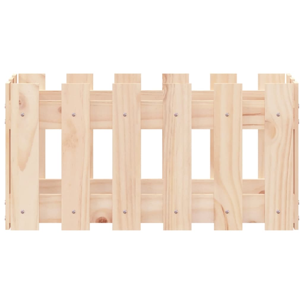 Plantekasse stakit design 60x30x30 cm massivt fyrretræ