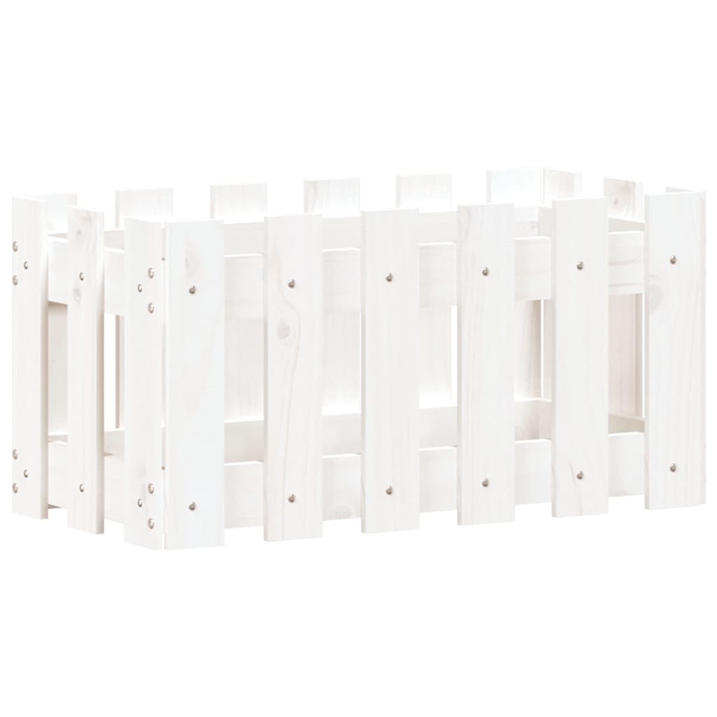 Plantekasse stakhegn Design Hvid 60x30x30 cm Fyrretræ