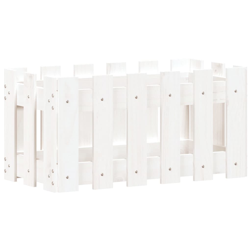 Plantekasse stakhegn Design Hvid 60x30x30 cm Fyrretræ