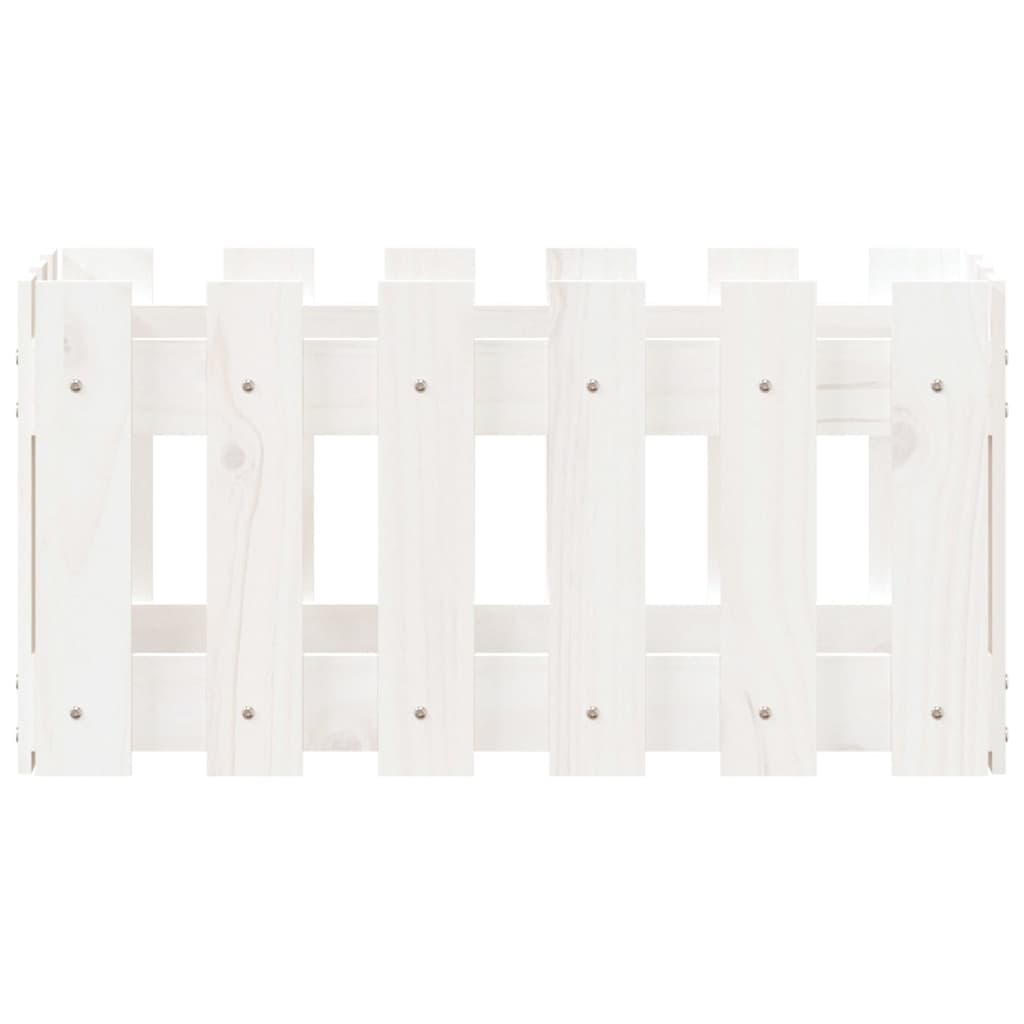 Plantekasse stakhegn Design Hvid 60x30x30 cm Fyrretræ