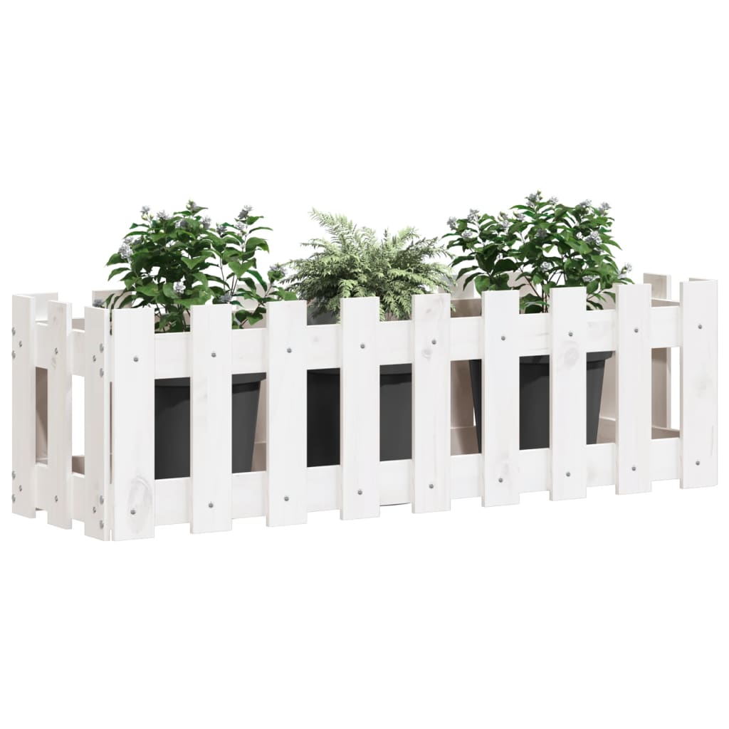 Højseng stakhegn Design Hvid 100x30x30 cm Massiv fyrretræ