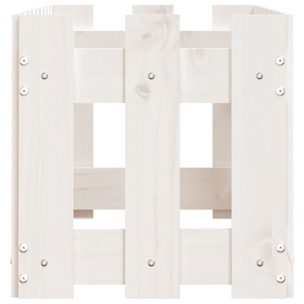 Højseng stakhegn Design Hvid 100x30x30 cm Massiv fyrretræ