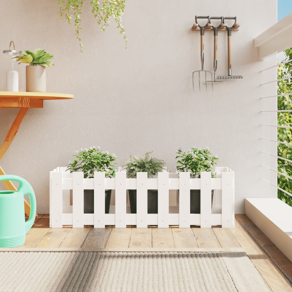 Højseng stakhegn Design Hvid 100x30x30 cm Massiv fyrretræ