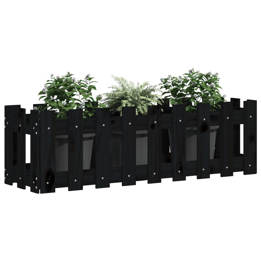Højseng Lameldesign Sort 100x30x30 cm Massiv Fyr