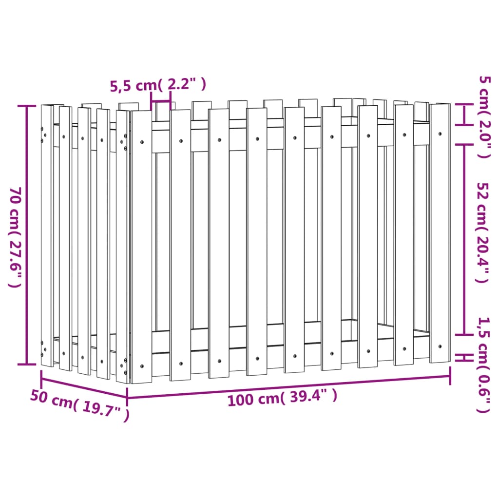 Højseng Lameldesign Sort 100x50x70 cm Massiv Fyr