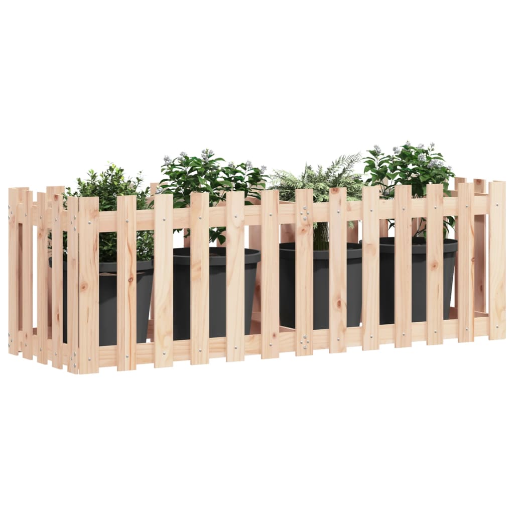 Højbede stakit design 150x50x50 cm massivt fyrretræ