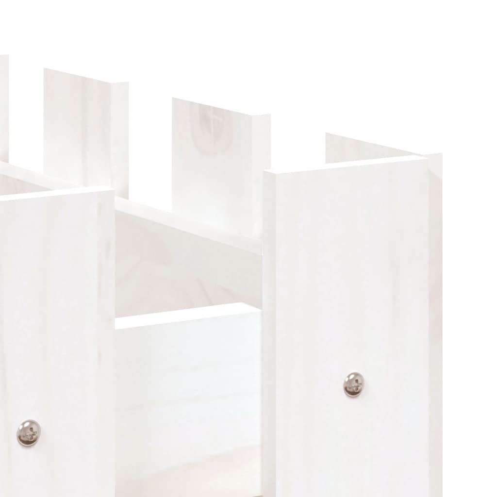 Højbede stakit design hvid 150x50x50 cm massiv fyrretræ