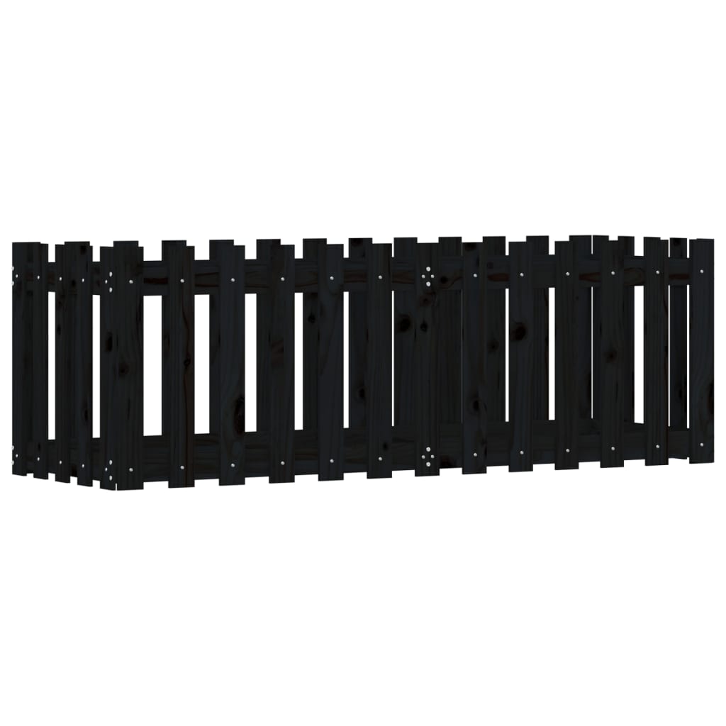 Højseng Lamel Design Sort 150x50x50 cm Massiv Fyr