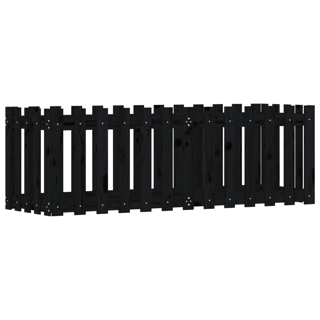 Højseng Lamel Design Sort 150x50x50 cm Massiv Fyr