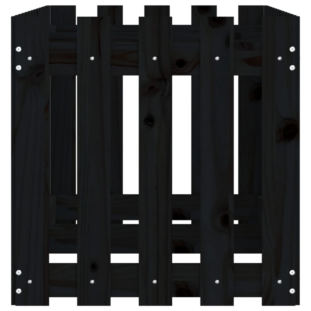 Højseng Lamel Design Sort 150x50x50 cm Massiv Fyr