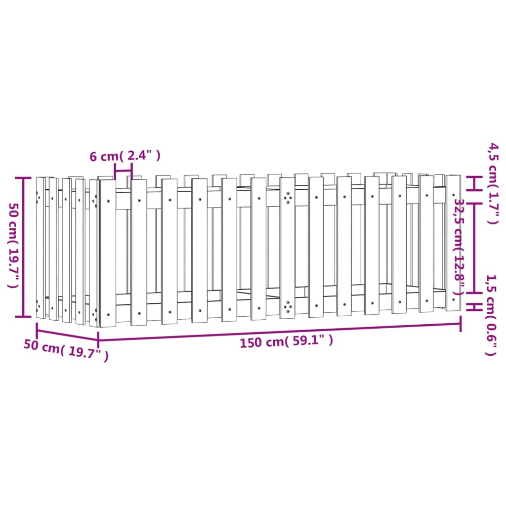 Højseng Lamel Design Sort 150x50x50 cm Massiv Fyr