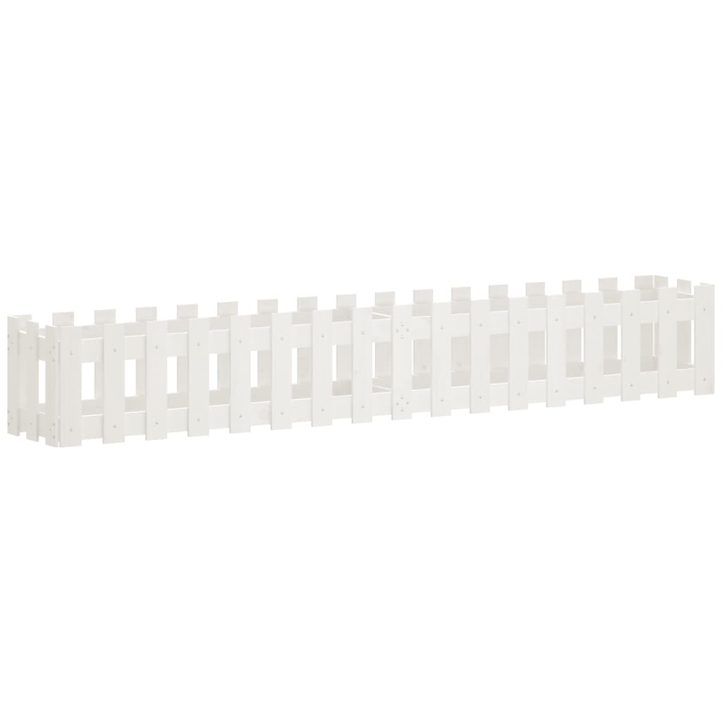 Højseng stakhegn Design Hvid 200x30x30 cm Massiv fyrretræ