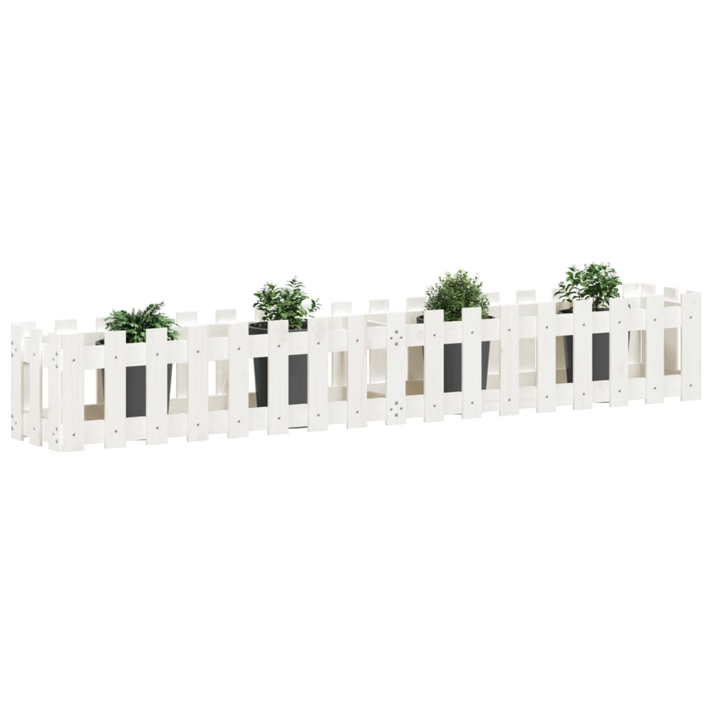 Højseng stakhegn Design Hvid 200x30x30 cm Massiv fyrretræ