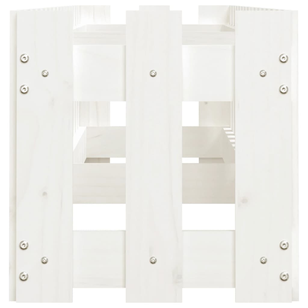Højseng stakhegn Design Hvid 200x30x30 cm Massiv fyrretræ