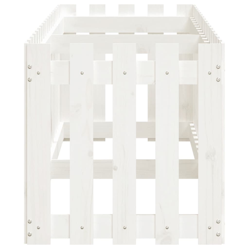 Højseng stakhegn Design Hvid 200x50x50 cm Massiv Fyr