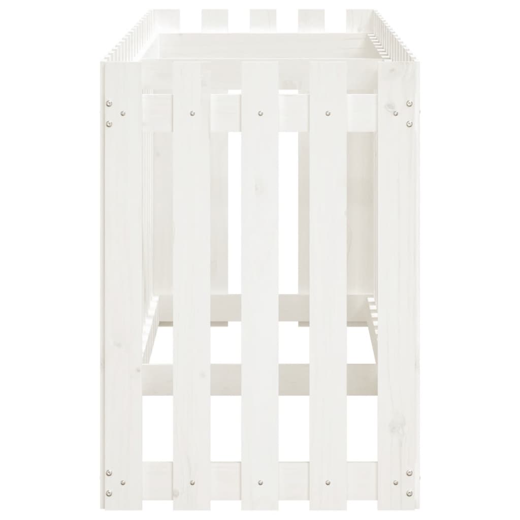 Højseng stakhegn Design Hvid 200x50x70 cm Massiv fyrretræ