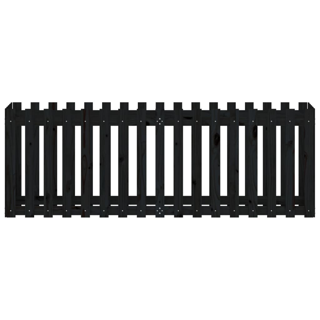 Højseng Lamel Design Sort 200x50x70 cm Massiv Fyr