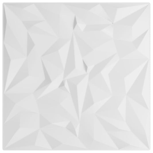 Wandpaneele 24 Stk. Weiß 50x50 cm XPS 6 m² Amethyst