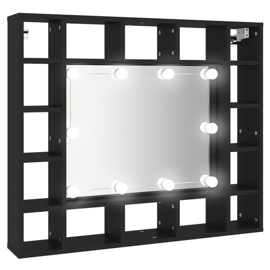 LED-Spiegelschrank Schwarz 91x15x76,5 cm