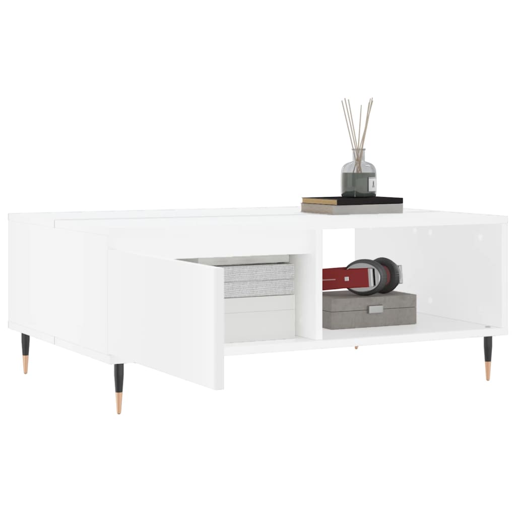 Sofabord Hvid 90x60x35 cm Træ Materiale