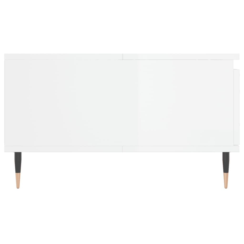 Sofabord højglans hvid 90x60x35 cm træmateriale