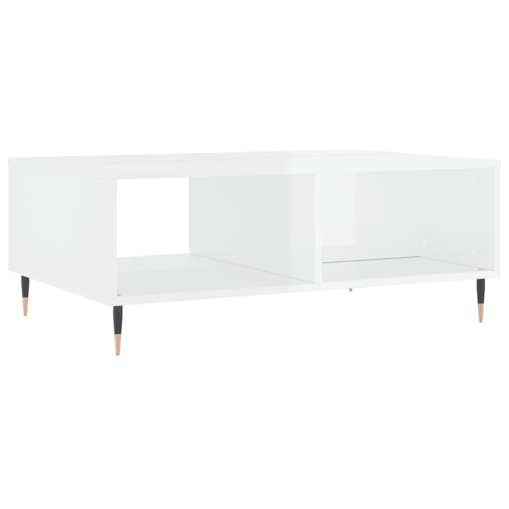 Sofabord højglans hvid 90x60x35 cm træmateriale
