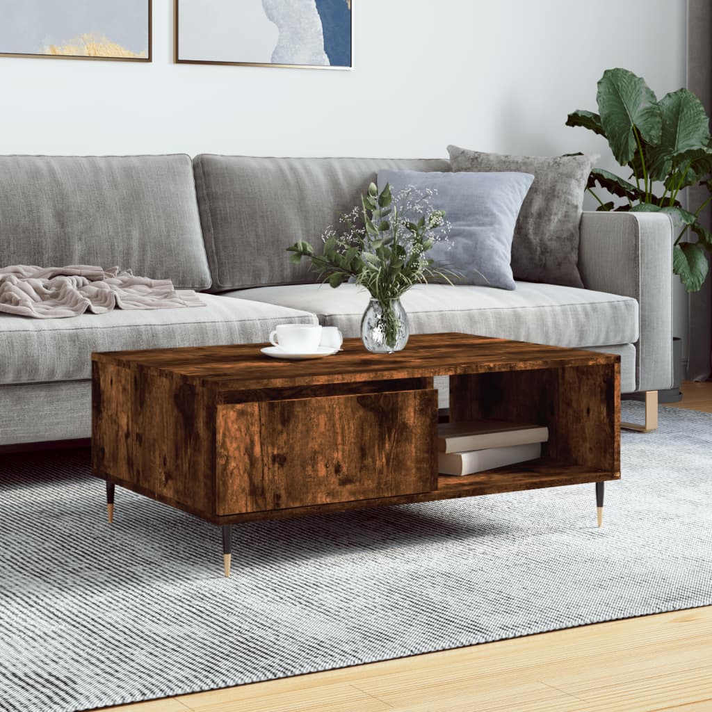 Sofabord røget eg 90x60x35 cm træmateriale