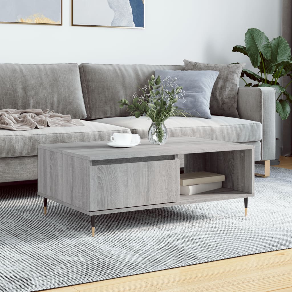Sofabord Grå Sonoma 90x60x35 cm Træmateriale