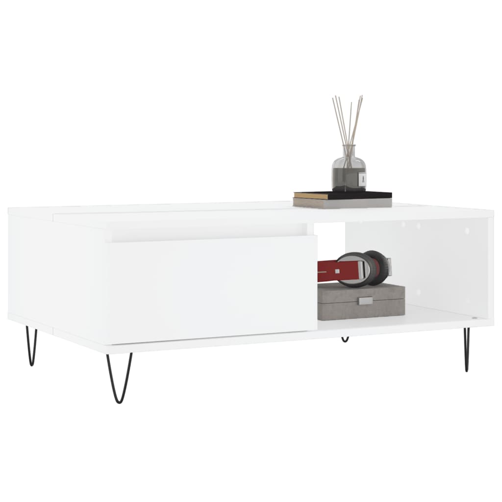 Sofabord Hvid 90x60x35 cm Træ Materiale