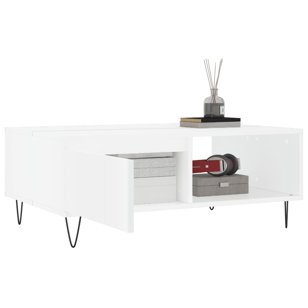 Sofabord Hvid 90x60x35 cm Træ Materiale