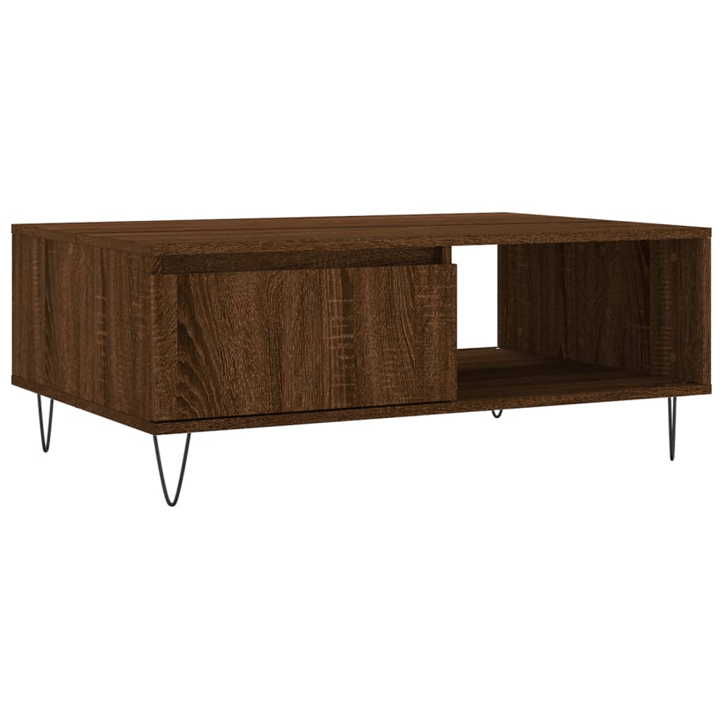Sofabord brun eg look 90x60x35 cm træmateriale