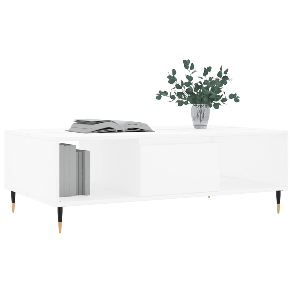 Sofabord Hvid 104x60x35 cm Træ Materiale