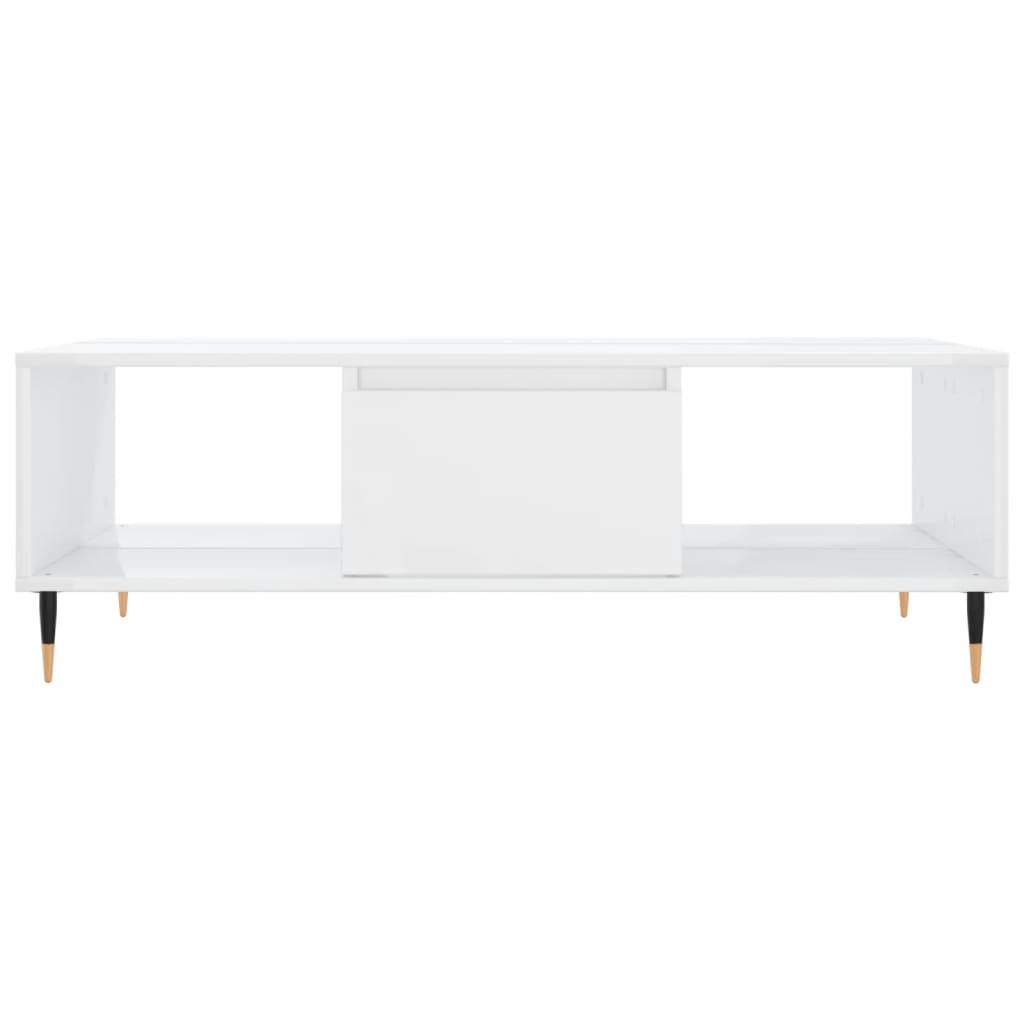 Sofabord højglans hvid 104x60x35 cm træmateriale