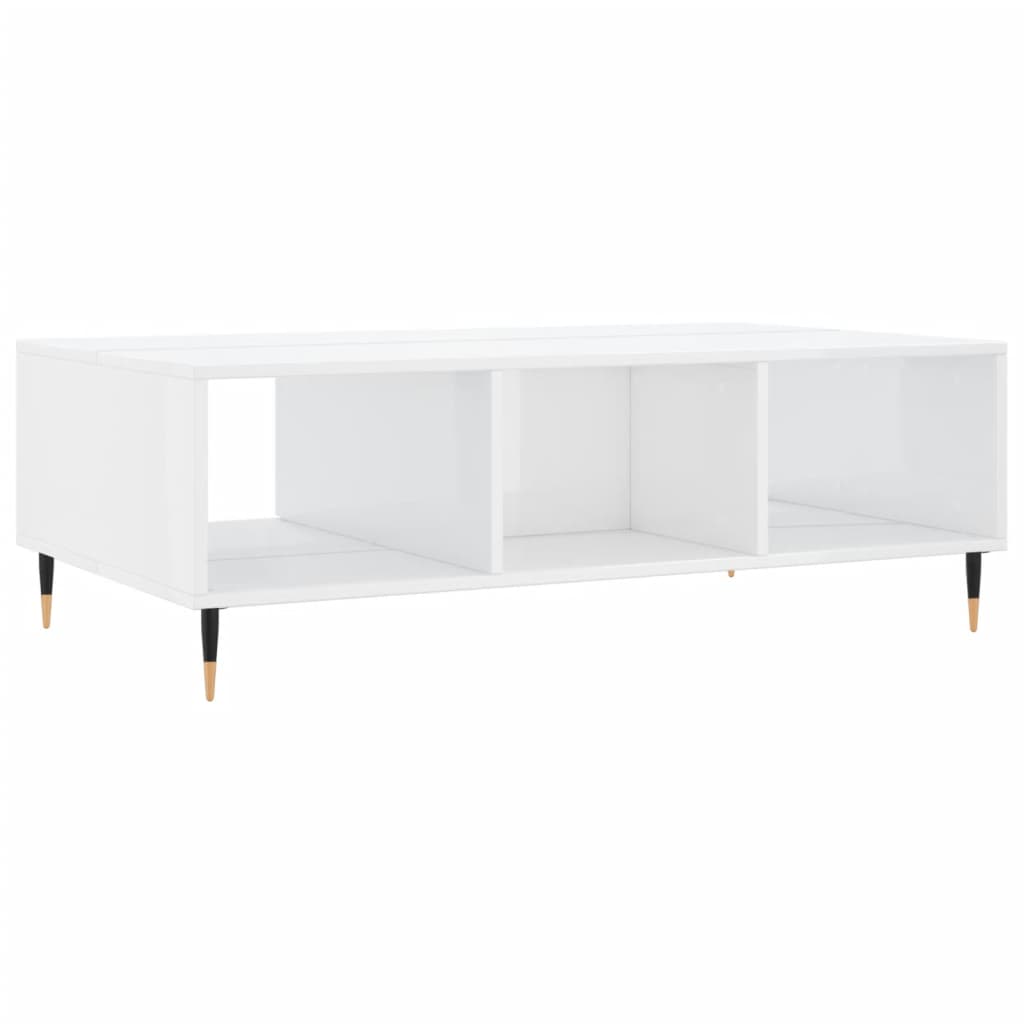 Sofabord højglans hvid 104x60x35 cm træmateriale